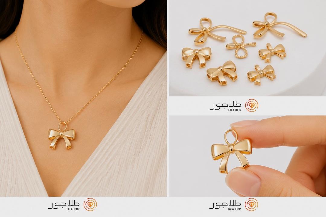  پلاک (آویز) طلا ۱۸ عیار زنانه و بچگانه طرح پاپیون سه بعدی