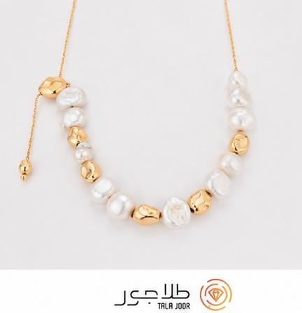گردنبند طلا ۱۸ عیار و مروارید اصل زنانه