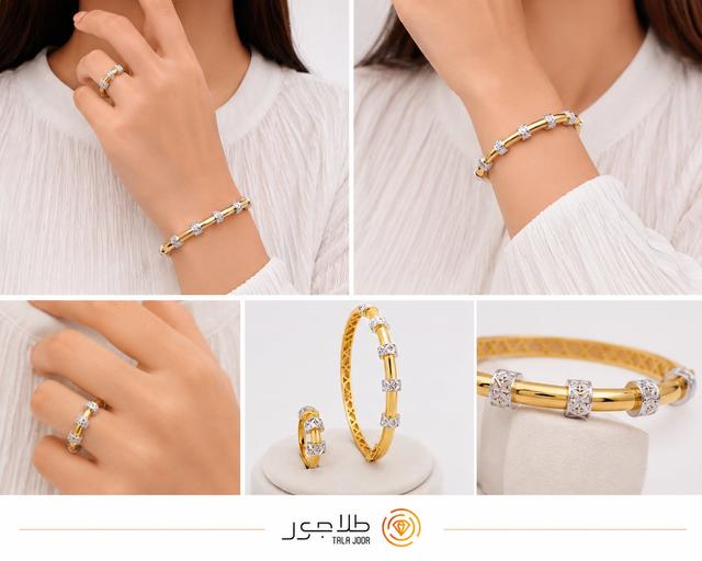 دستبند طلا ۱۸ عیار زنانه ظریف النگویی مدل بهساگلد روی دست