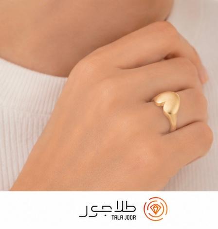انگشتر طلا ۱۸ عیار زنانه طرح قلب شفاف
