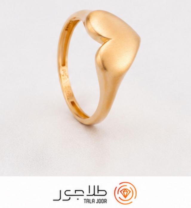 انگشتر طلا ۱۸ عیار زنانه طرح قلب شفاف
