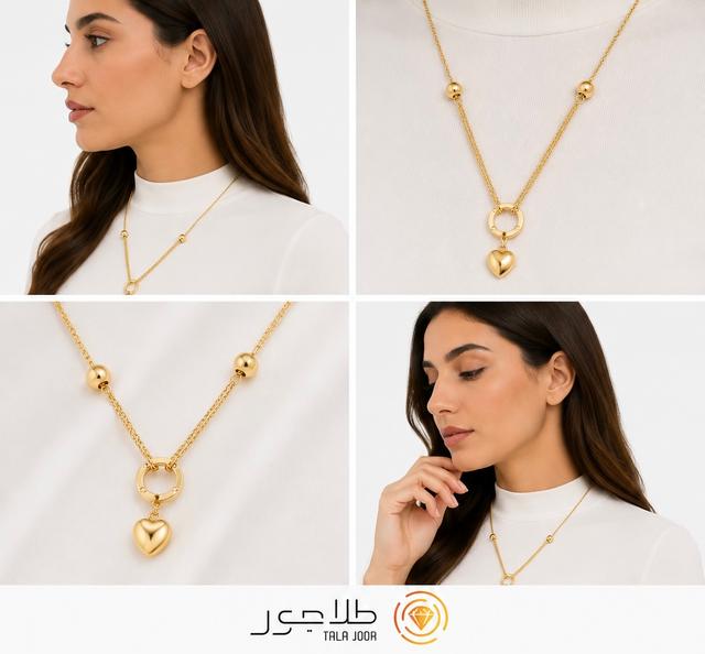 گردنبند طلا ۱۸ عیار زنانه تیفانی طرح قلبی مدل رنتا کد ۱۸۹۱۳